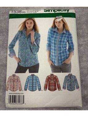 Simplicity 1538 Sewing Pattern Shirt Sleeve Size 14 16 18 20 22 Uncut 2013